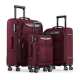 SHOWKOO Softside I Luggage 3-piece Set RED