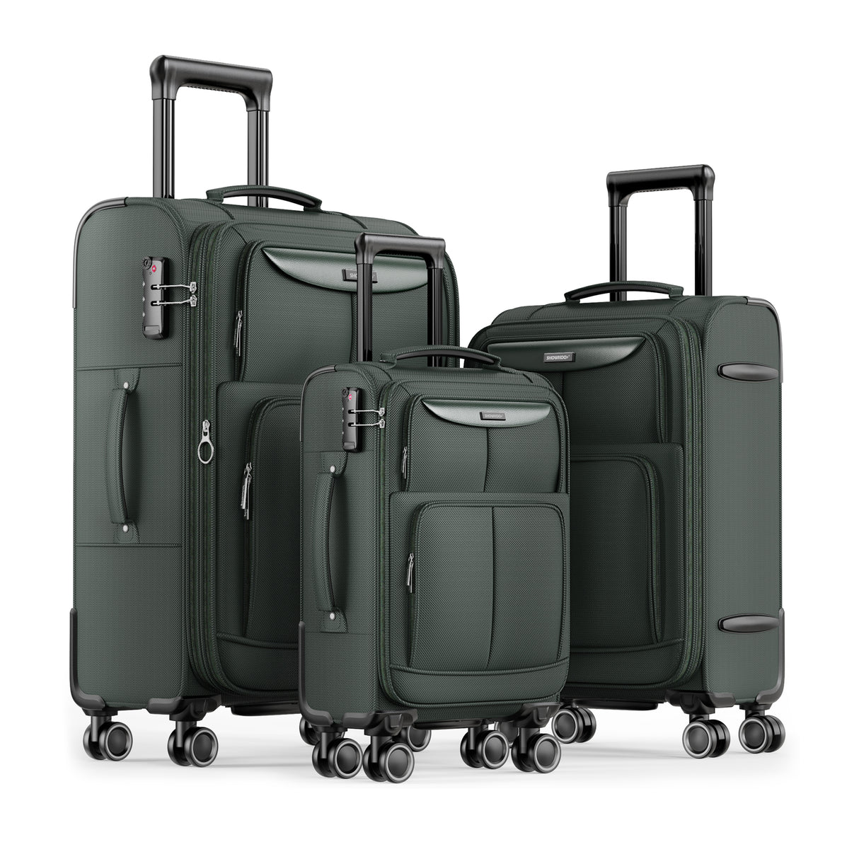 SHOWKOO Softside I Luggage 3-piece Set RED
