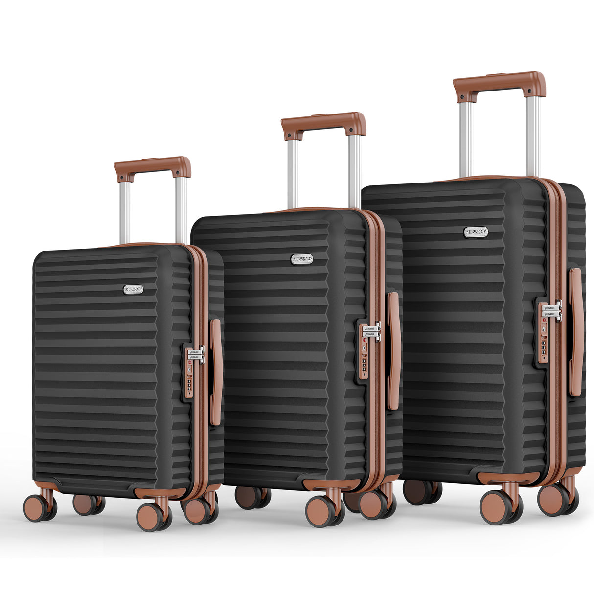 SHOWKOO I Luggage 3-Piece Set BLACK