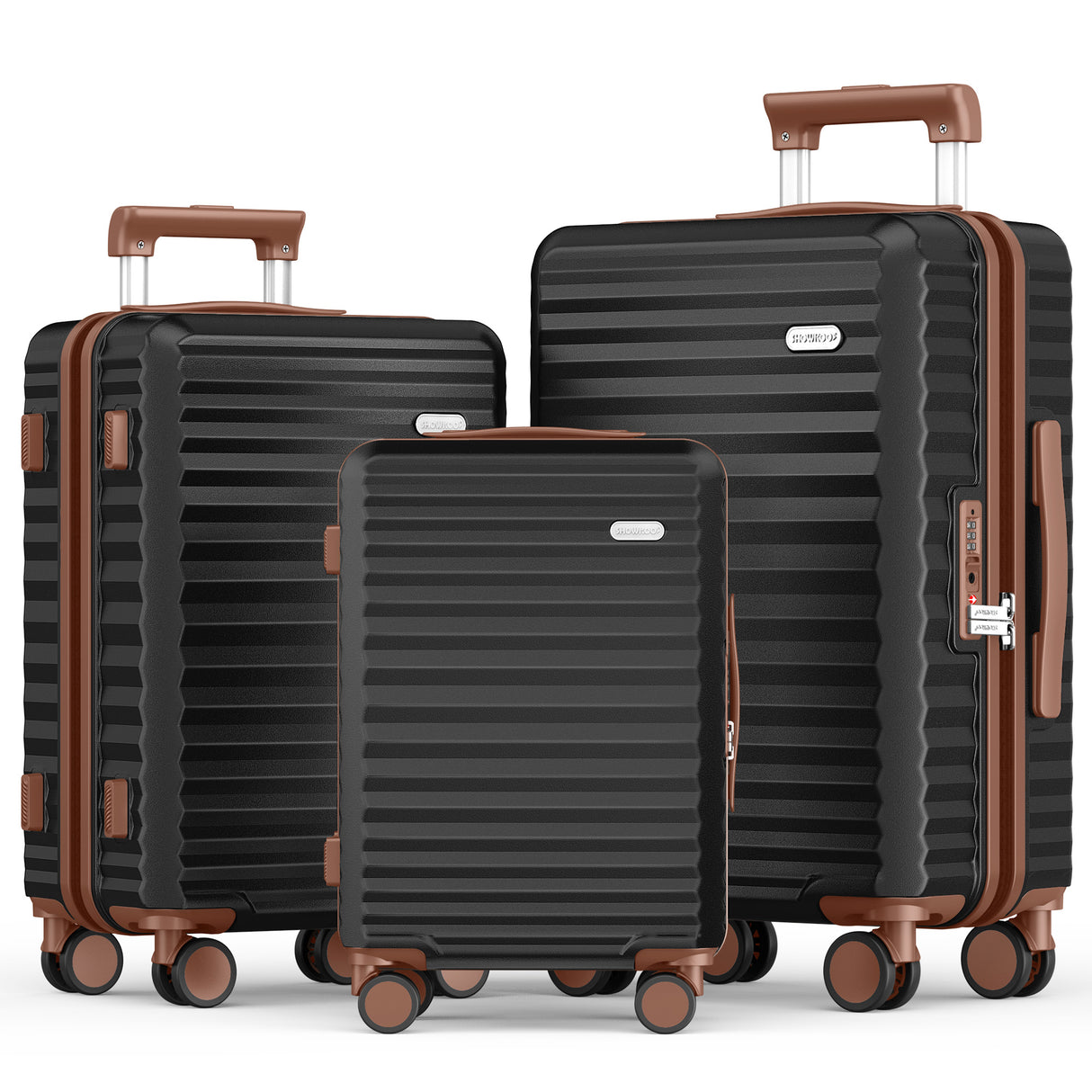 SHOWKOO I Luggage 3-Piece Set BLACK