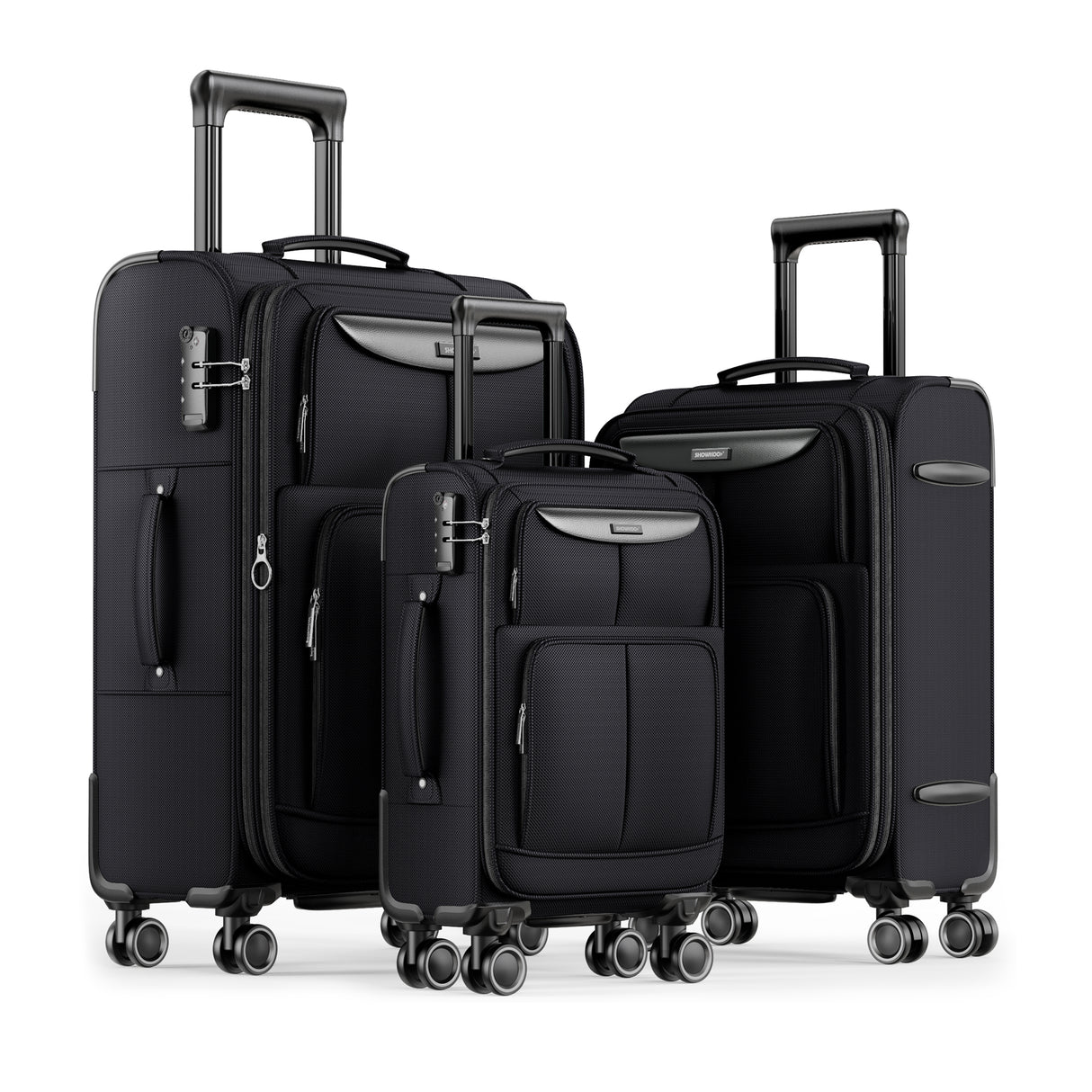 SHOWKOO Softside I Luggage 3-piece Set RED