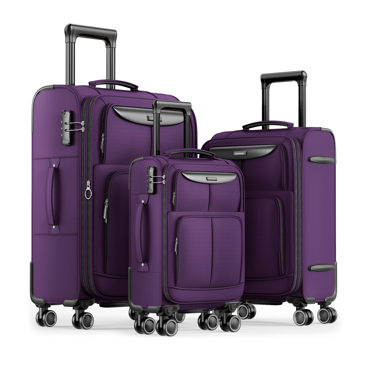 SHOWKOO Softside I Luggage 3-piece Set RED
