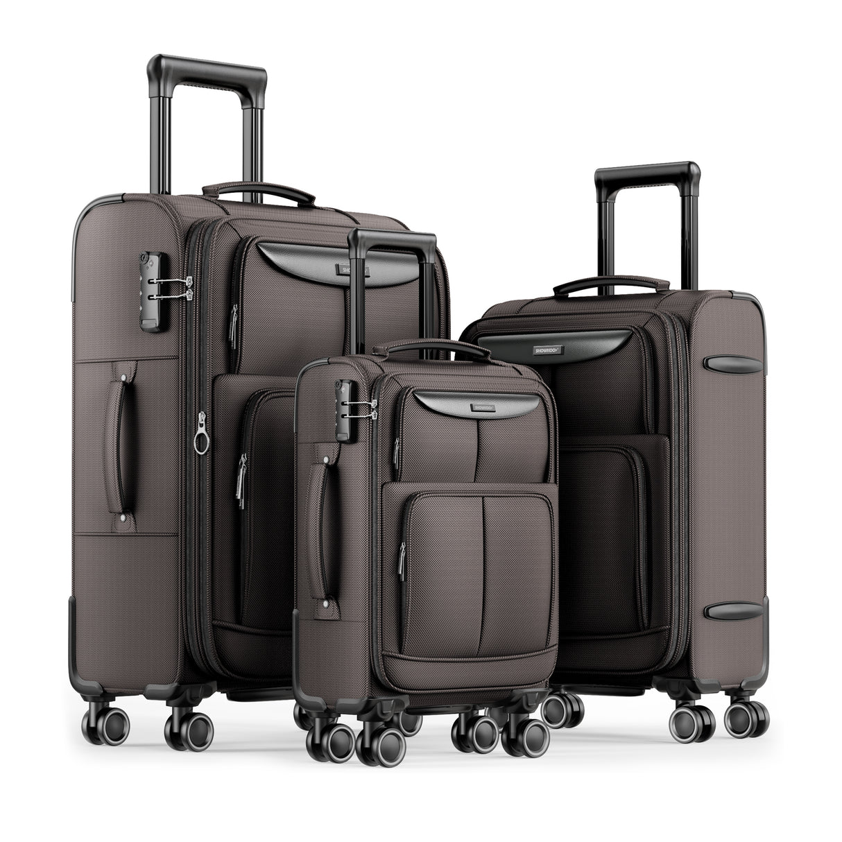 SHOWKOO Softside I Luggage 3-piece Set RED